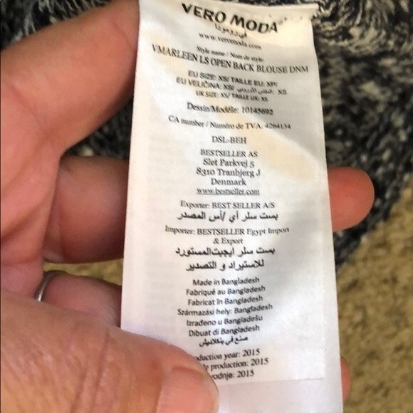 Navy/White Open Weave Sweater by Vero Mode XS - Picture 3 of 7